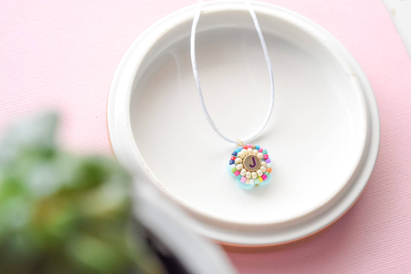 Personalized Flower Charm Pendant Necklace
