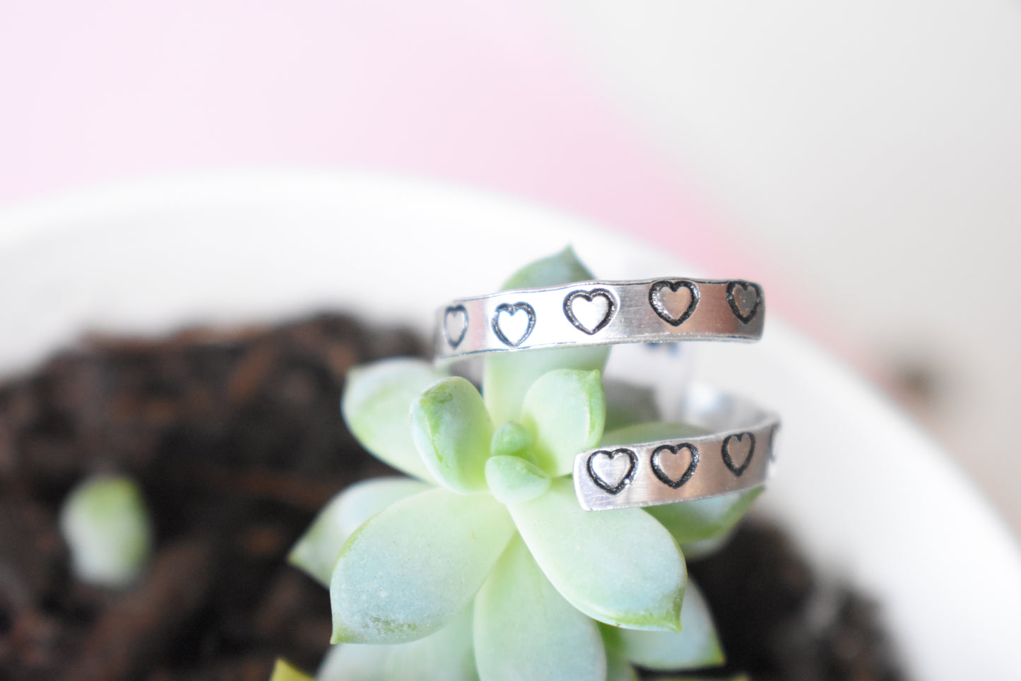 Lil Hearts - Aluminum Wrap Ring