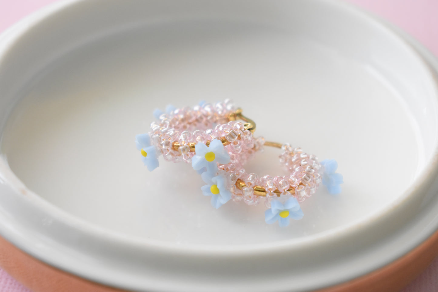 Blossoms - Stainless Steel Small Hoops