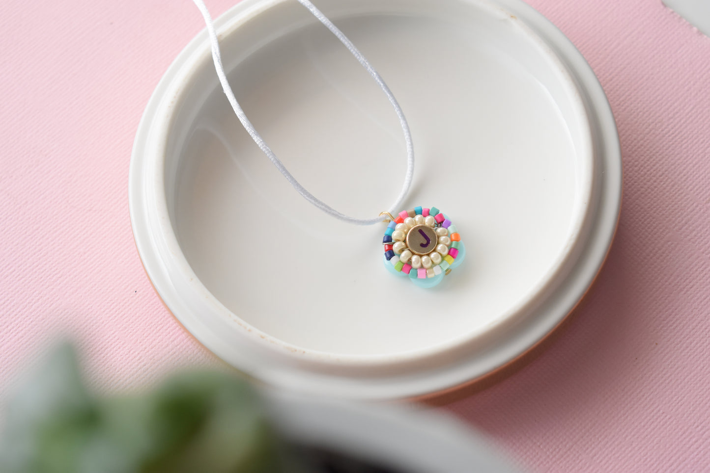 Personalized Flower Charm Pendant Necklace