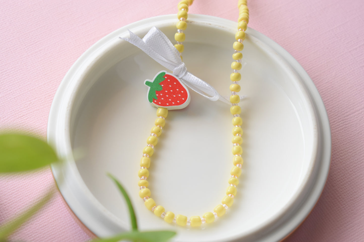 Pink Berry Picking - Beaded Necklace