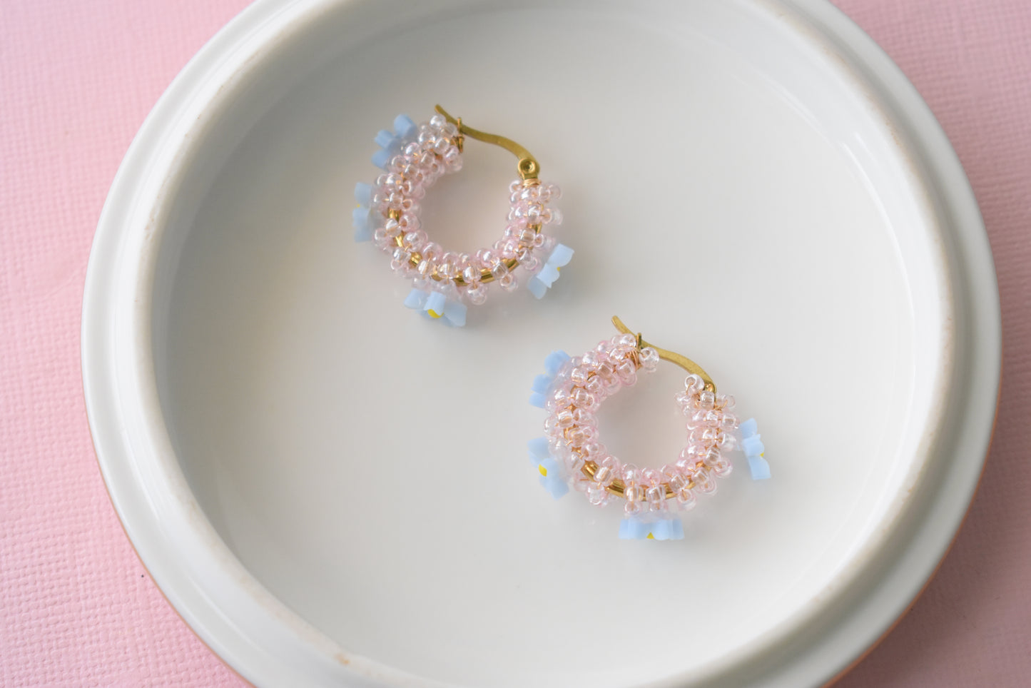 Blossoms - Stainless Steel Small Hoops