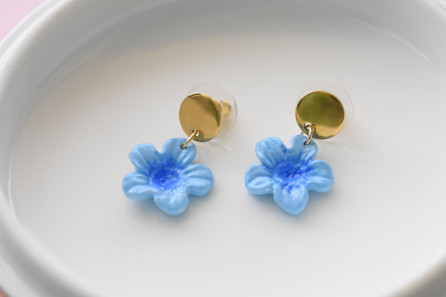 Blue + Flowers - Dangle/Stud Earrings