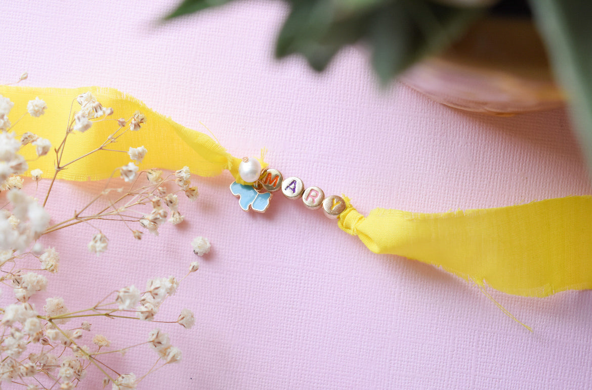 Personalized | Yellow Fabric Friendship Bracelet