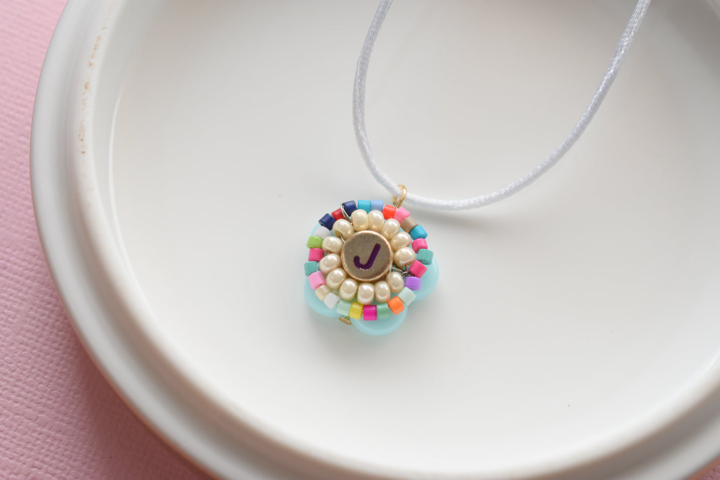 Personalized Flower Charm Pendant Necklace