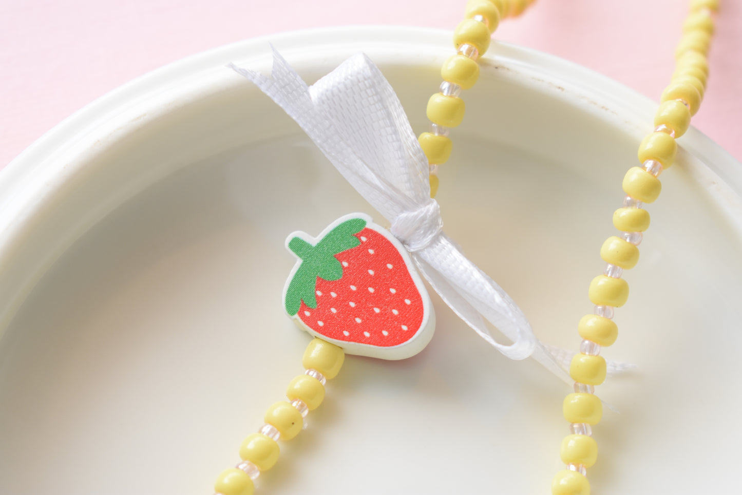 Pink Berry Picking - Beaded Necklace