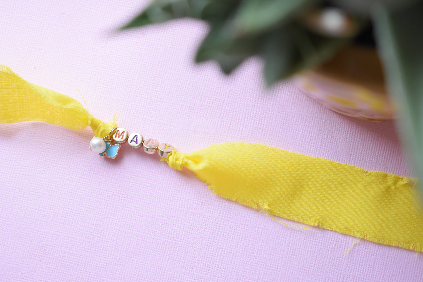 Personalized | Yellow Fabric Friendship Bracelet