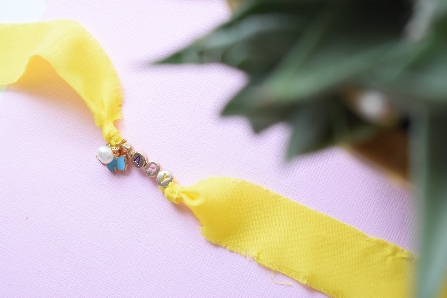Personalized | Yellow Fabric Friendship Bracelet