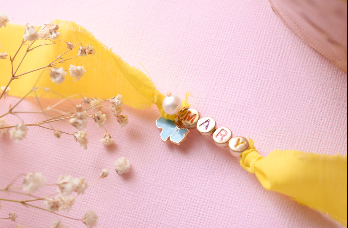 Personalized | Yellow Fabric Friendship Bracelet