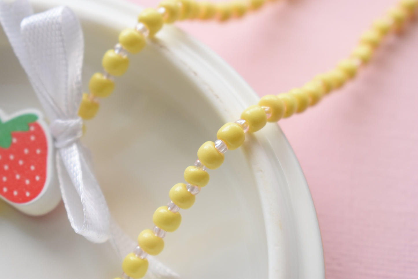 Pink Berry Picking - Beaded Necklace