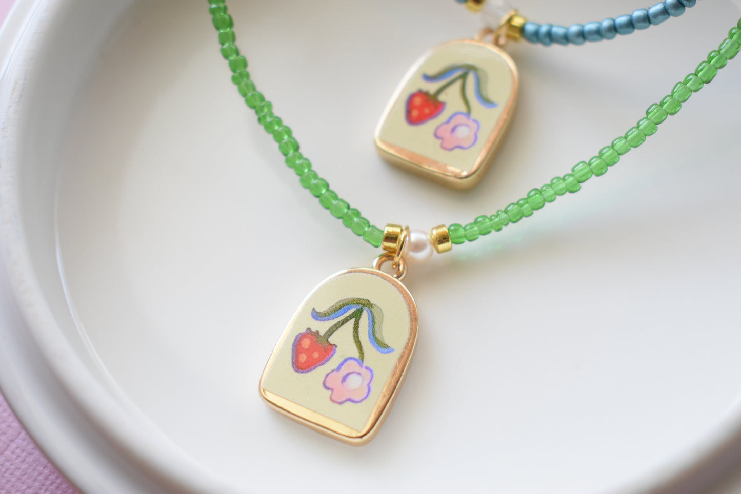 Strawberry Field - Beaded Necklace