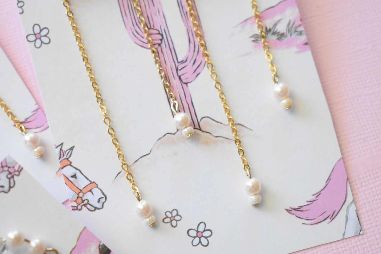 Snow Flake - Chain Earrings