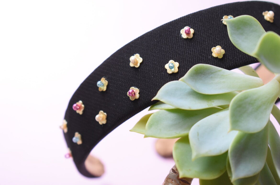 Secret Garden - Black & Gold Summer Headband