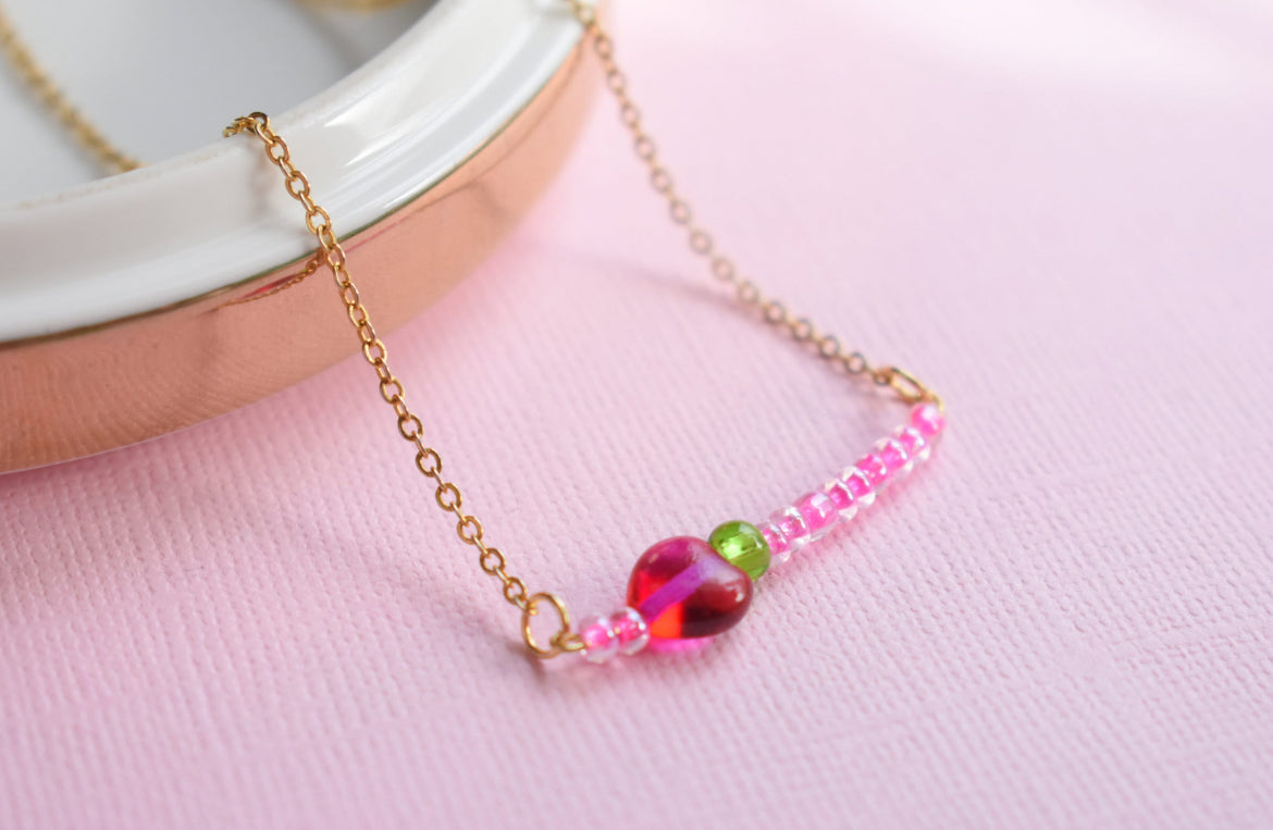 Berry Dainty - Gold Plated | Beaded Necklace