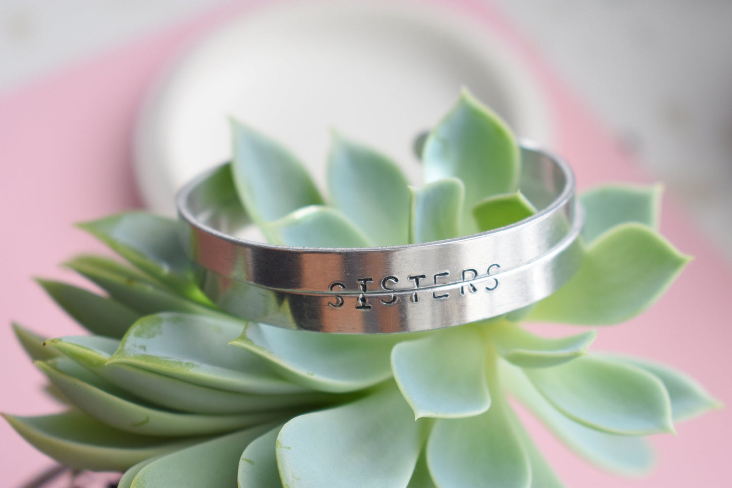 Sisters/Friendship - Aluminum Cuff Bracelet Set