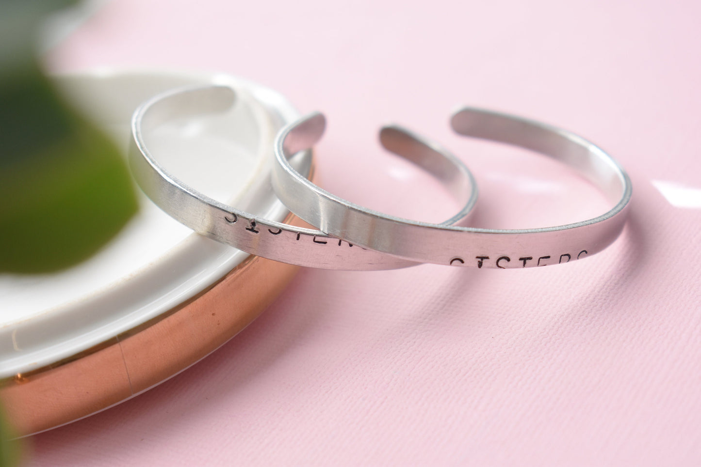 Sisters/Friendship - Aluminum Cuff Bracelet Set