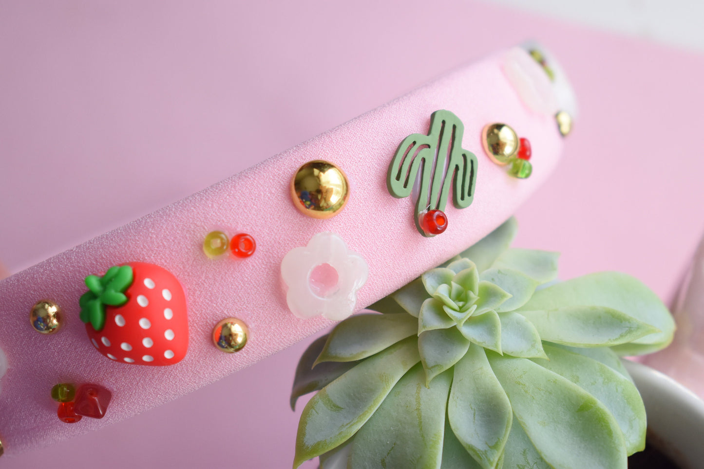 Berry Picking - Strawberry & Cactus Charmed Headband
