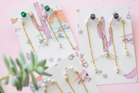 Snow Flake - Chain Earrings