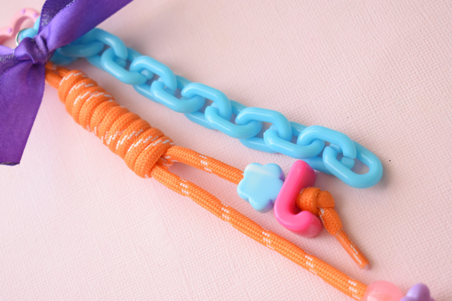 Chunky Letter Paracord Bag Charm & Keychain | Personalized Backpack Charm | Initial