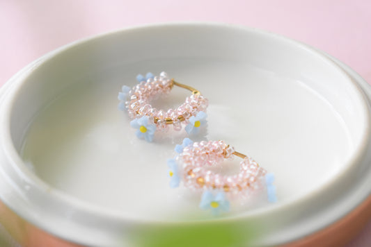Blossoms - Stainless Steel Small Hoops