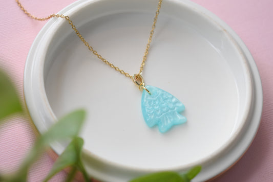 Aqua - Fish Pendant Necklace