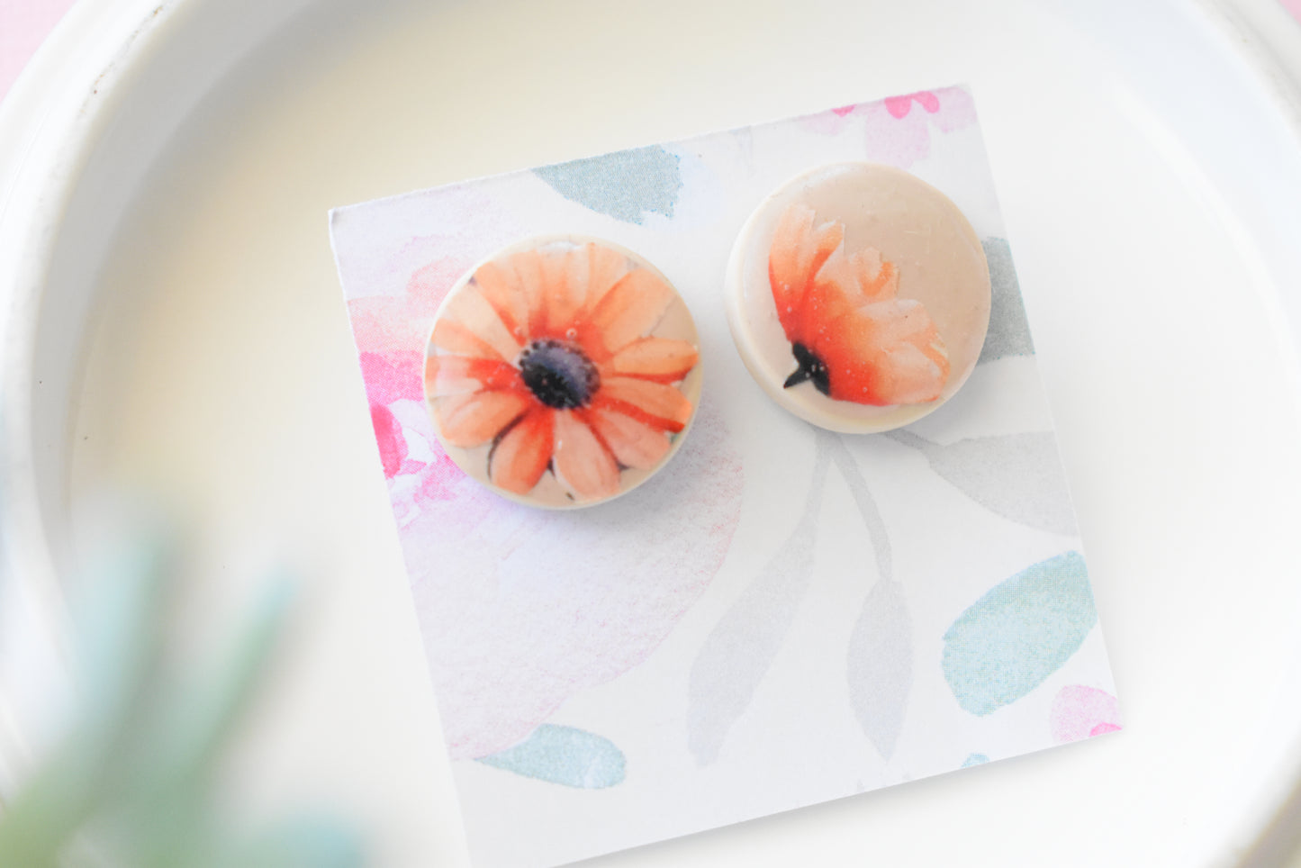 Flower Studs - Clay Earrings