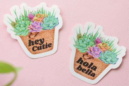 Hey Cutie - Waterproof Vinyl Sticker