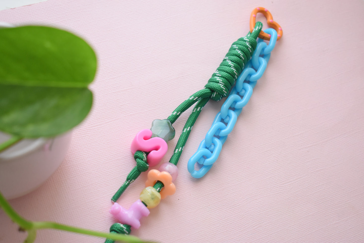 Chunky Letter Paracord Bag Charm & Keychain | Personalized Backpack Charm | Initial