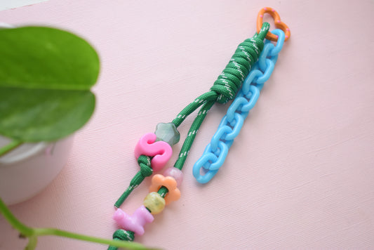 Chunky Letter Paracord Bag Charm & Keychain | Personalized Backpack Charm | Initial