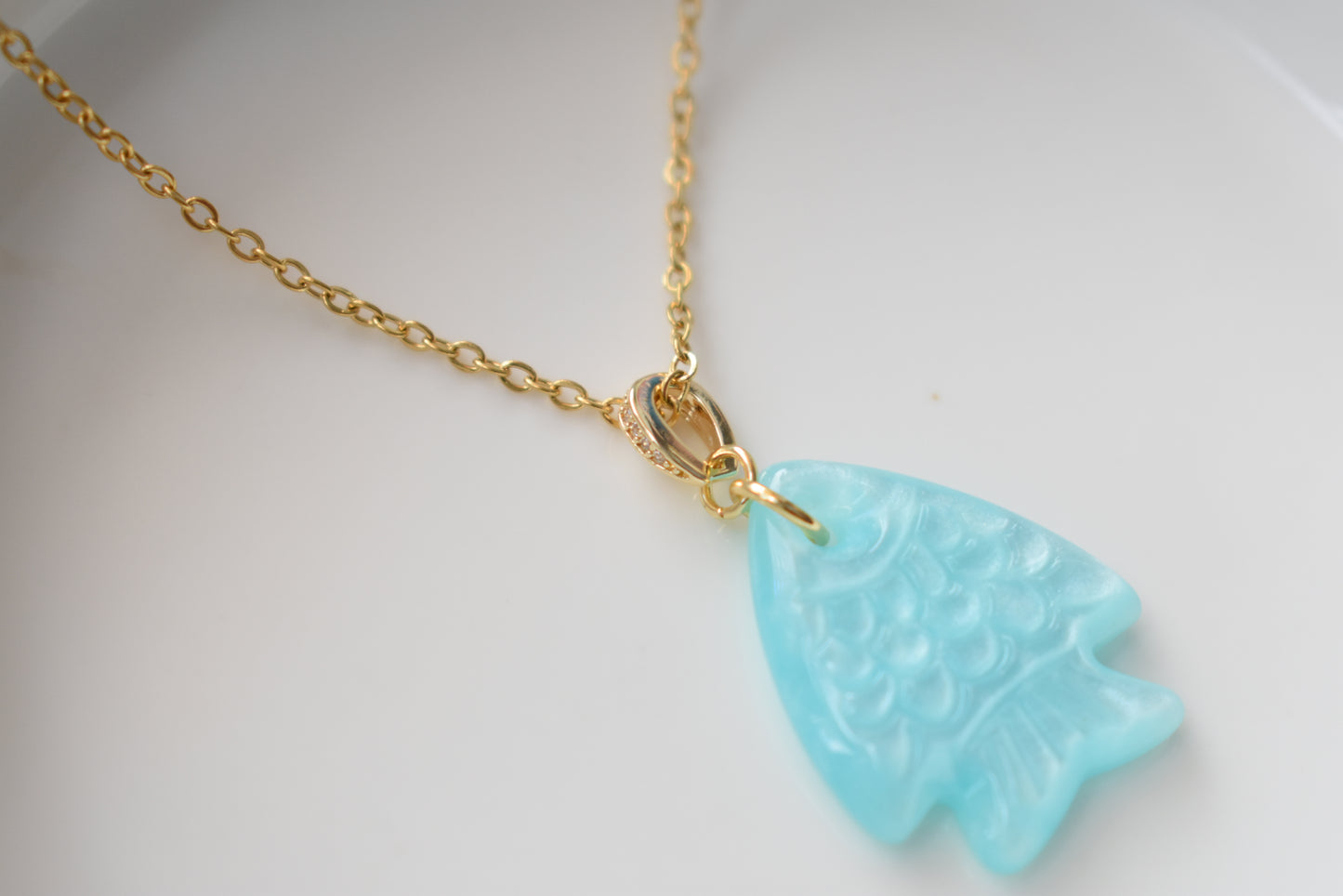 Aqua - Fish Pendant Necklace