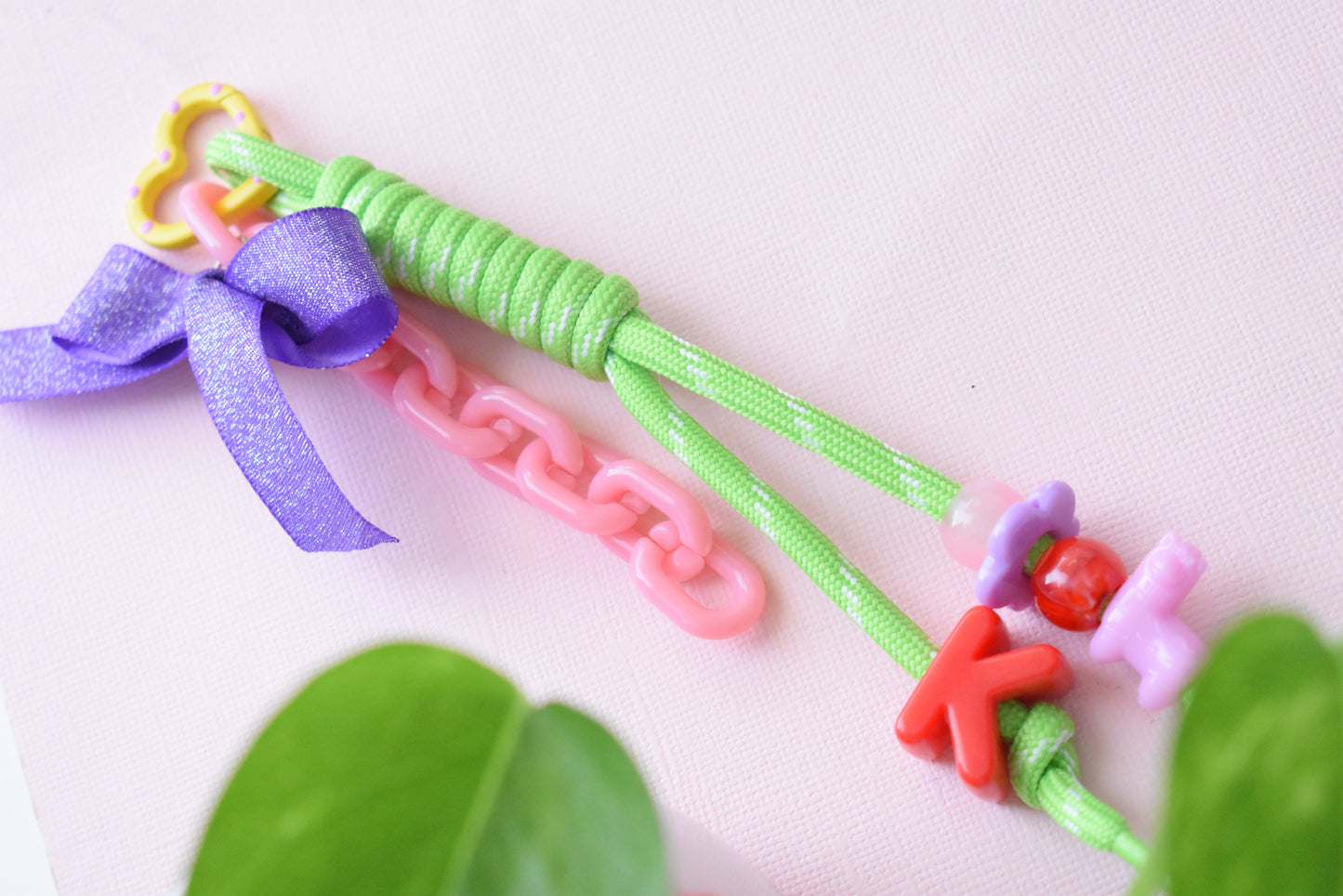 Chunky Letter Paracord Bag Charm & Keychain | Personalized Backpack Charm | Initial