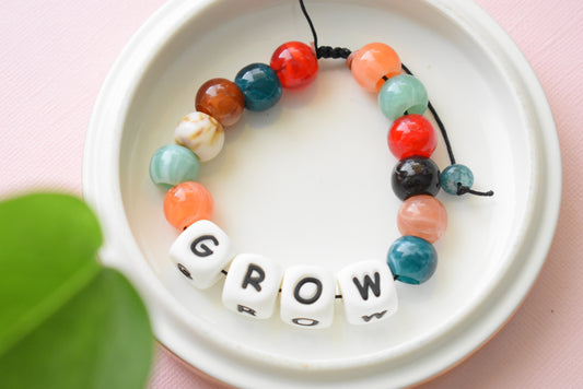 Back to School Chunky Letter Beaded Bracelet – Trendy Friendship Bracelet for Students & Teachers | Grow