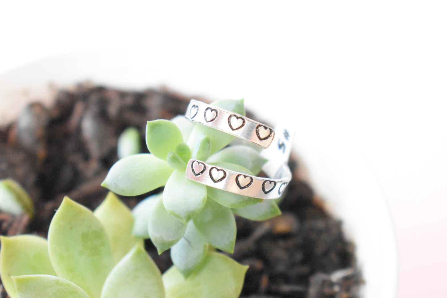 Lil Hearts - Aluminum Wrap Ring