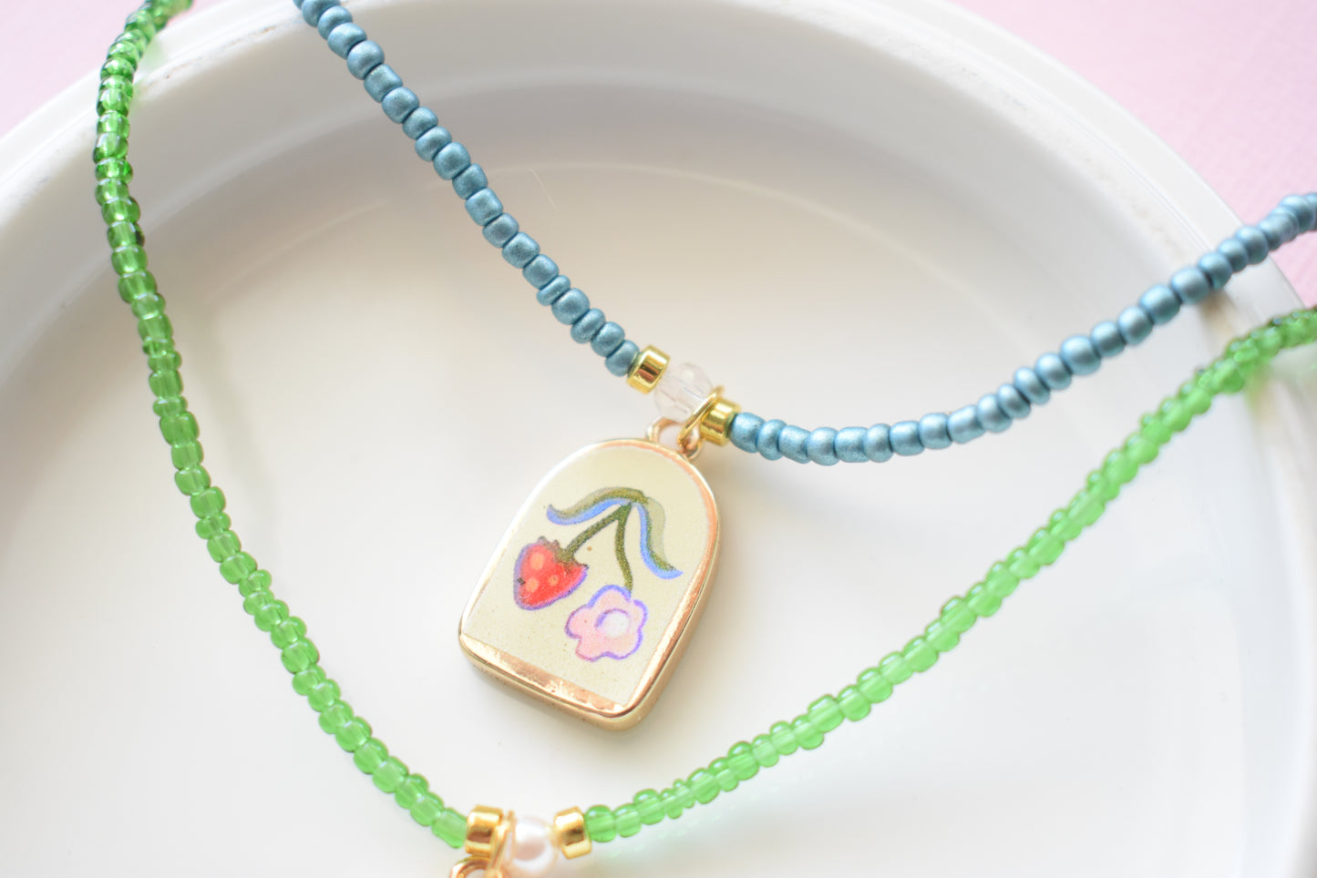 Strawberry Field - Beaded Necklace