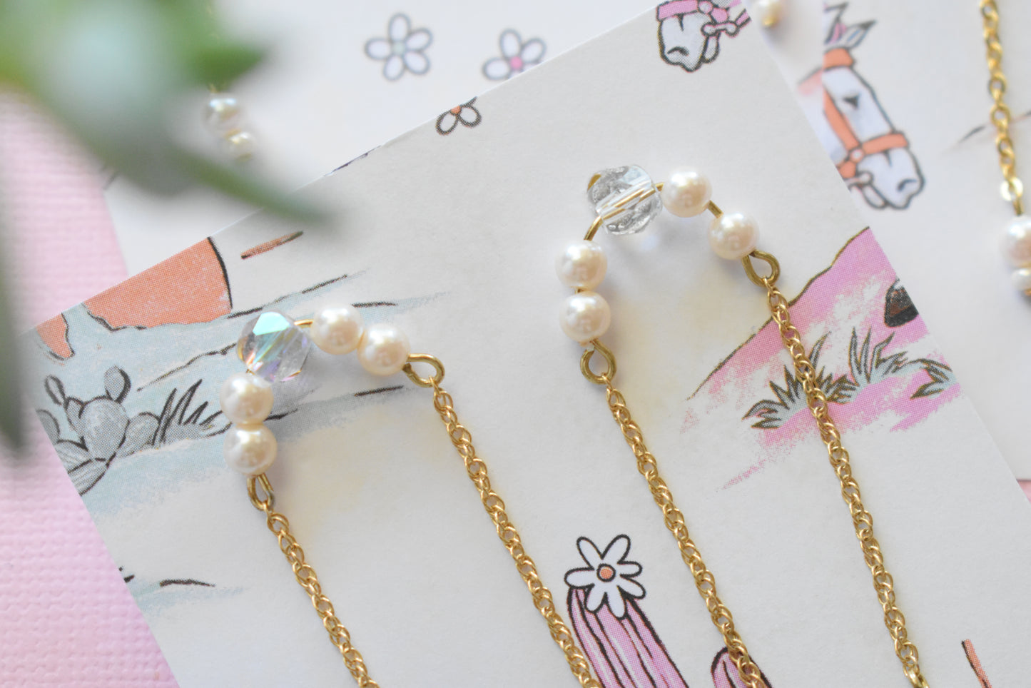 Snow Flake - Chain Earrings