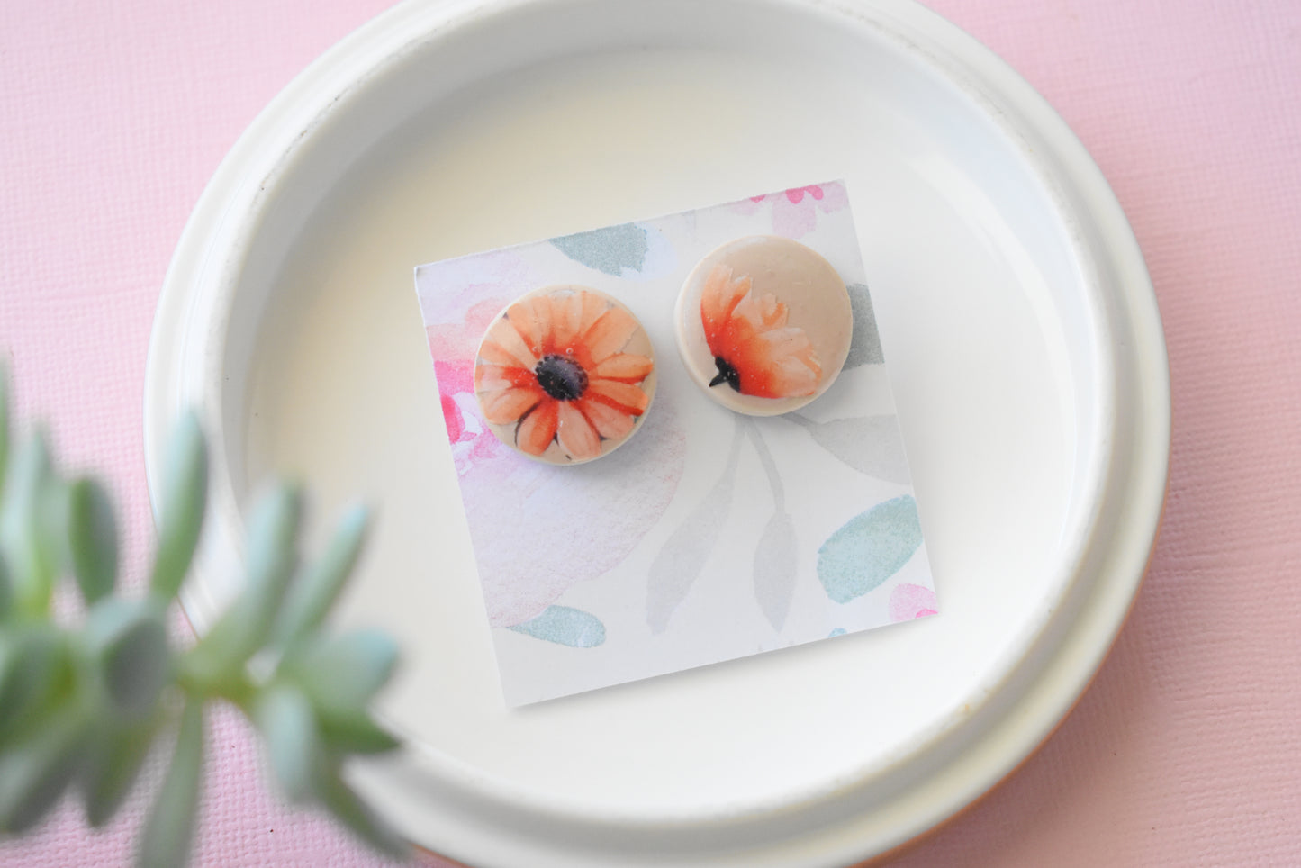 Flower Studs - Clay Earrings