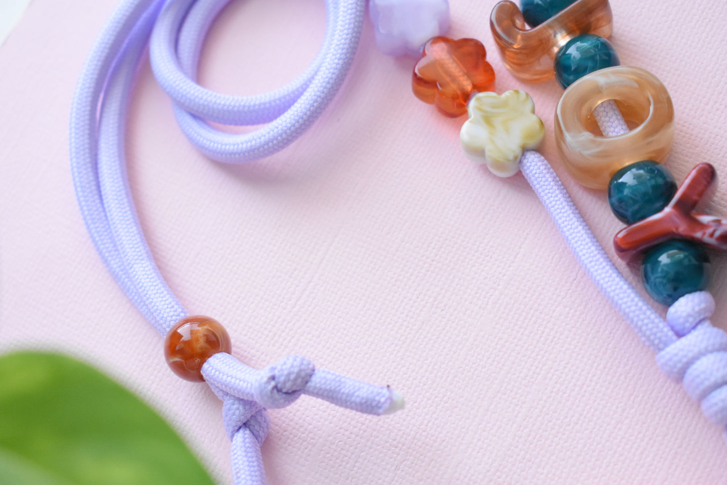 Chunky Letter Bead Paracord Lanyard | Teacher & School ID Badge Holder | Joy