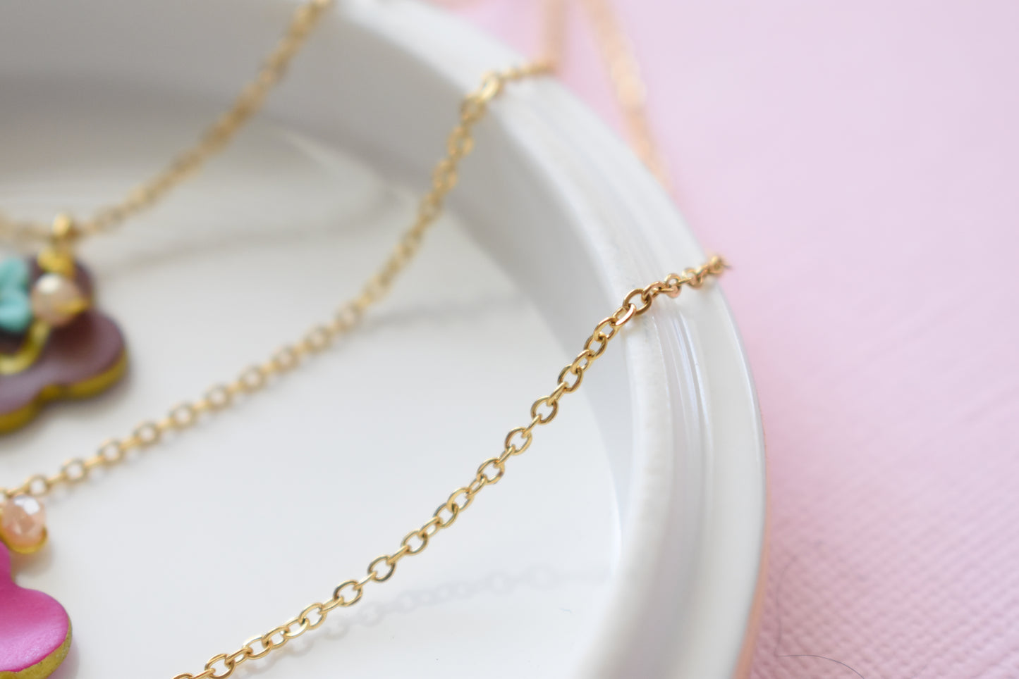 Gold Initial - Polymer Clay Necklaces