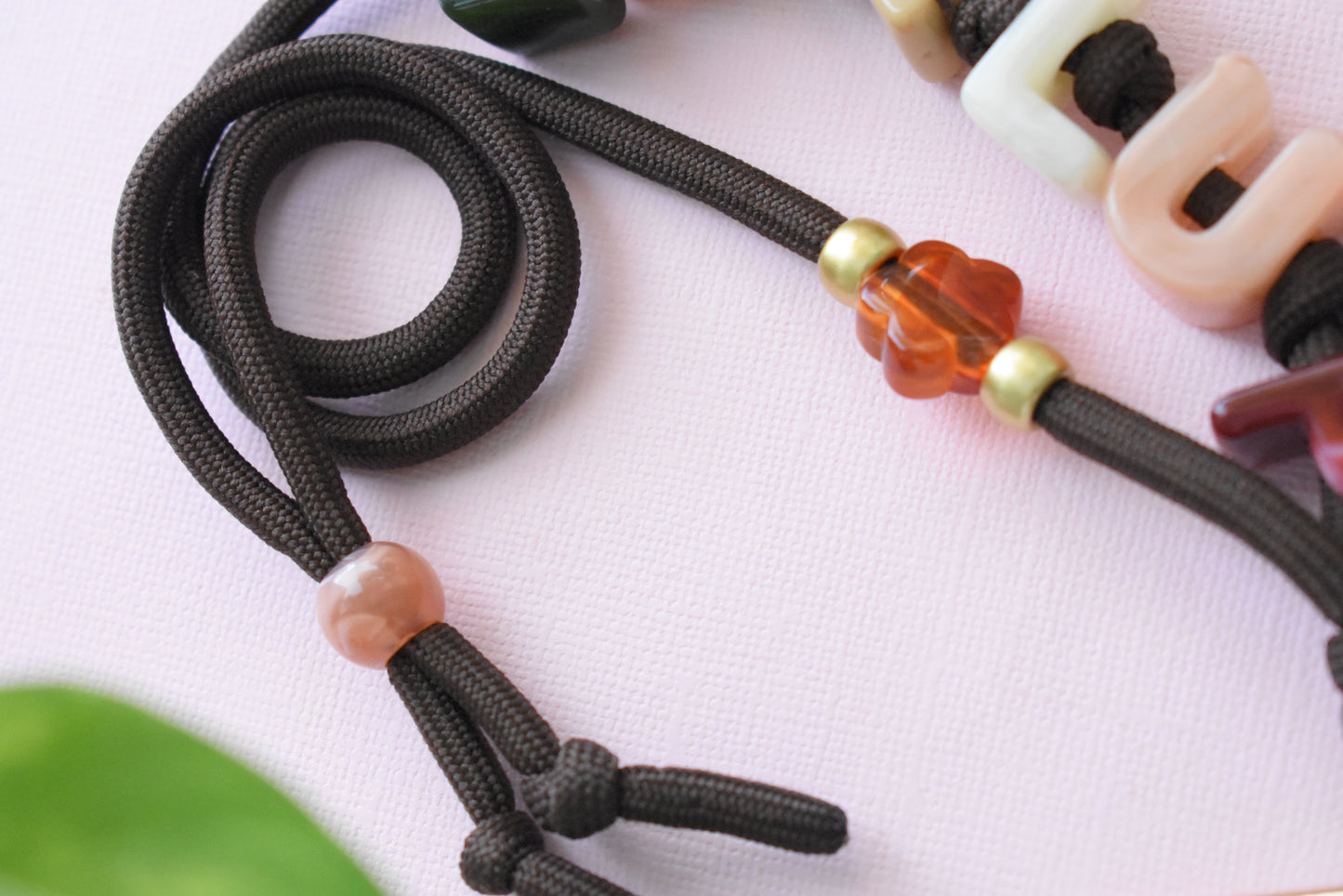 Chunky Letter Bead Paracord Lanyard | Teacher & School ID Badge Holder | Level Up