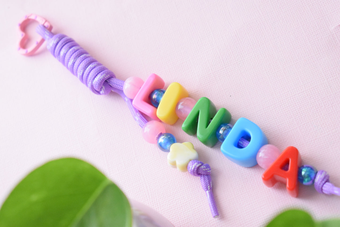 Chunky Letter Paracord Bag Charm & Keychain | Backpack Charm | Linda