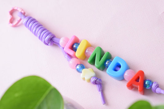 Chunky Letter Paracord Bag Charm & Keychain | Backpack Charm | Linda