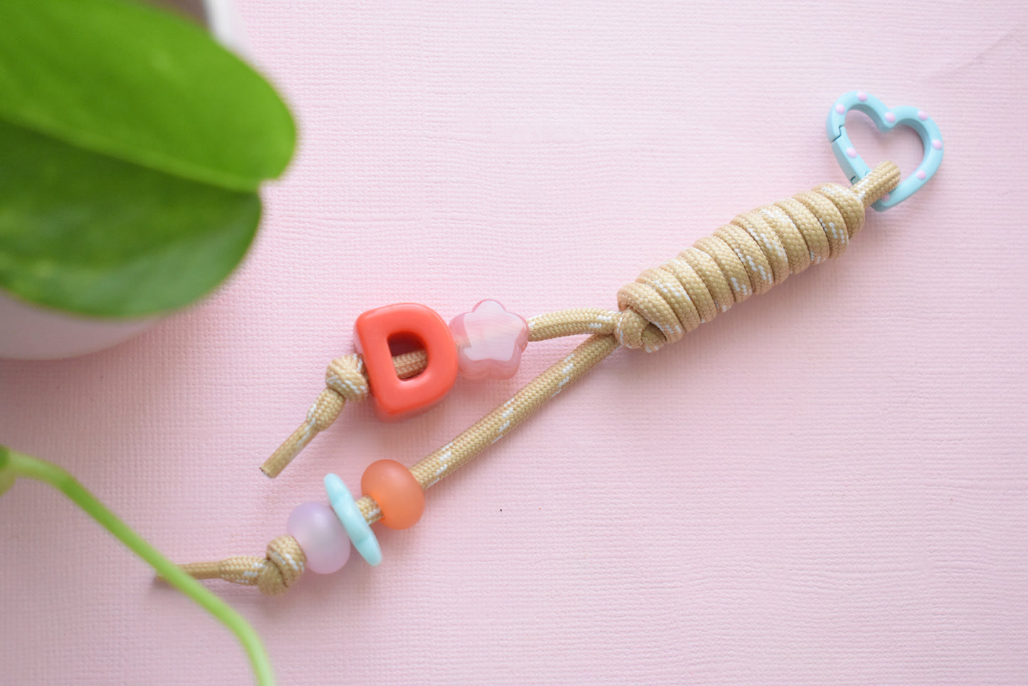 Chunky Letter Paracord Bag Charm & Keychain | Personalized Backpack Charm | Initial