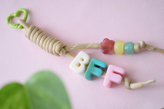 Chunky Letter Paracord Bag Charm & Keychain | Backpack Charm | BFF