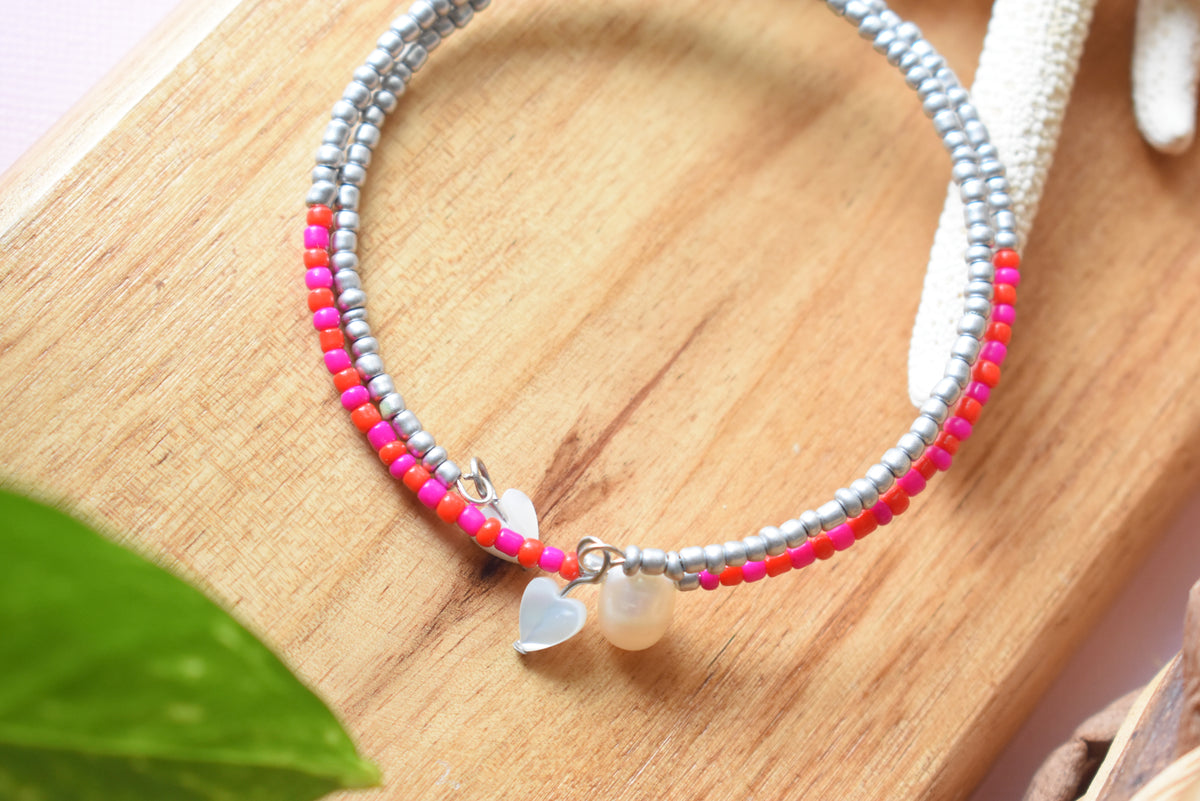 Freshwater Pearl & Stainless Steel Beaded Jewelry | 30th Anniversary Pearl Bracelet