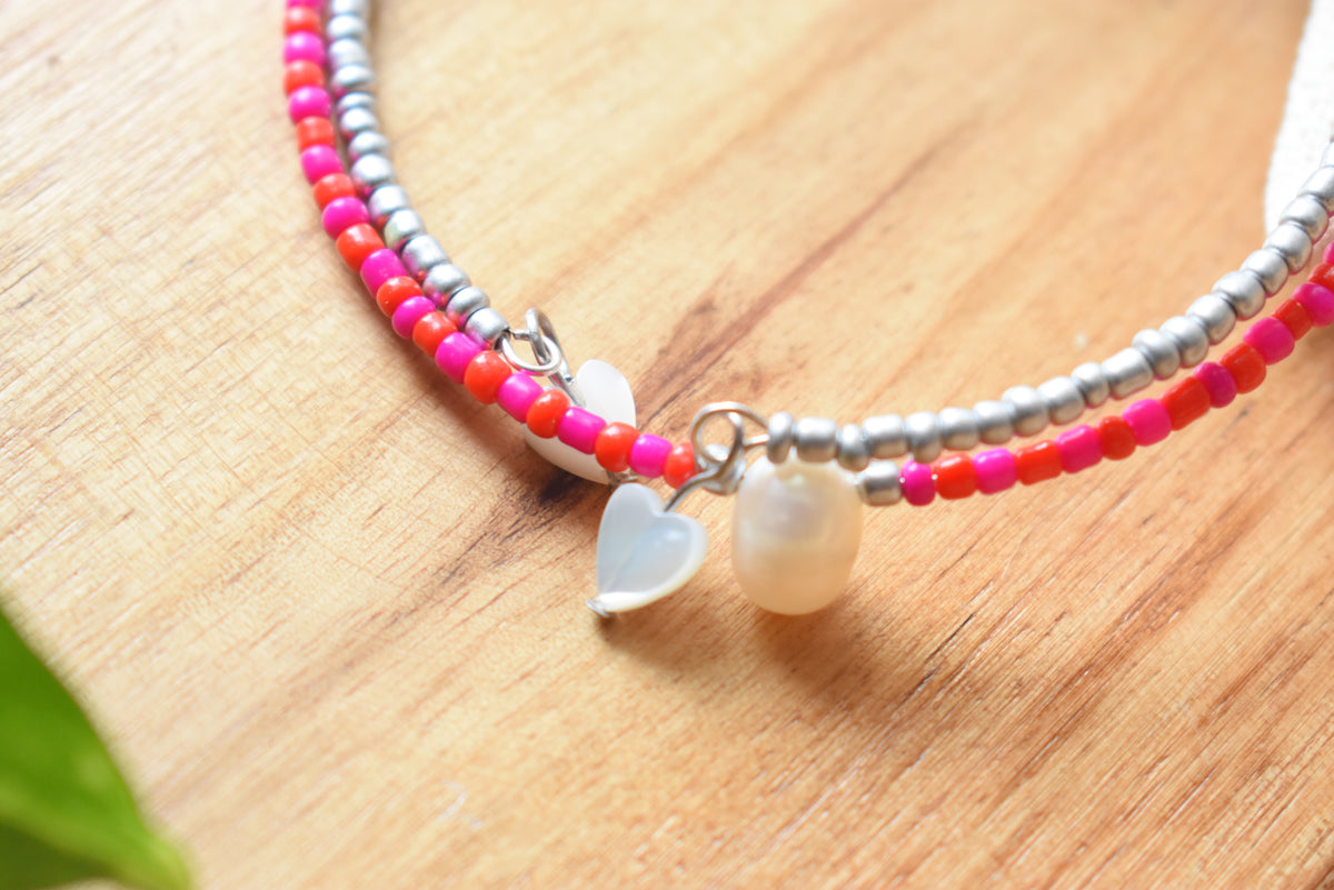 Freshwater Pearl & Stainless Steel Beaded Jewelry | 30th Anniversary Pearl Bracelet