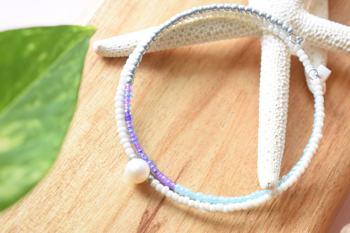 Freshwater Pearl & Stainless Steel Beaded Jewelry | 30th Anniversary Pearl Bracelet