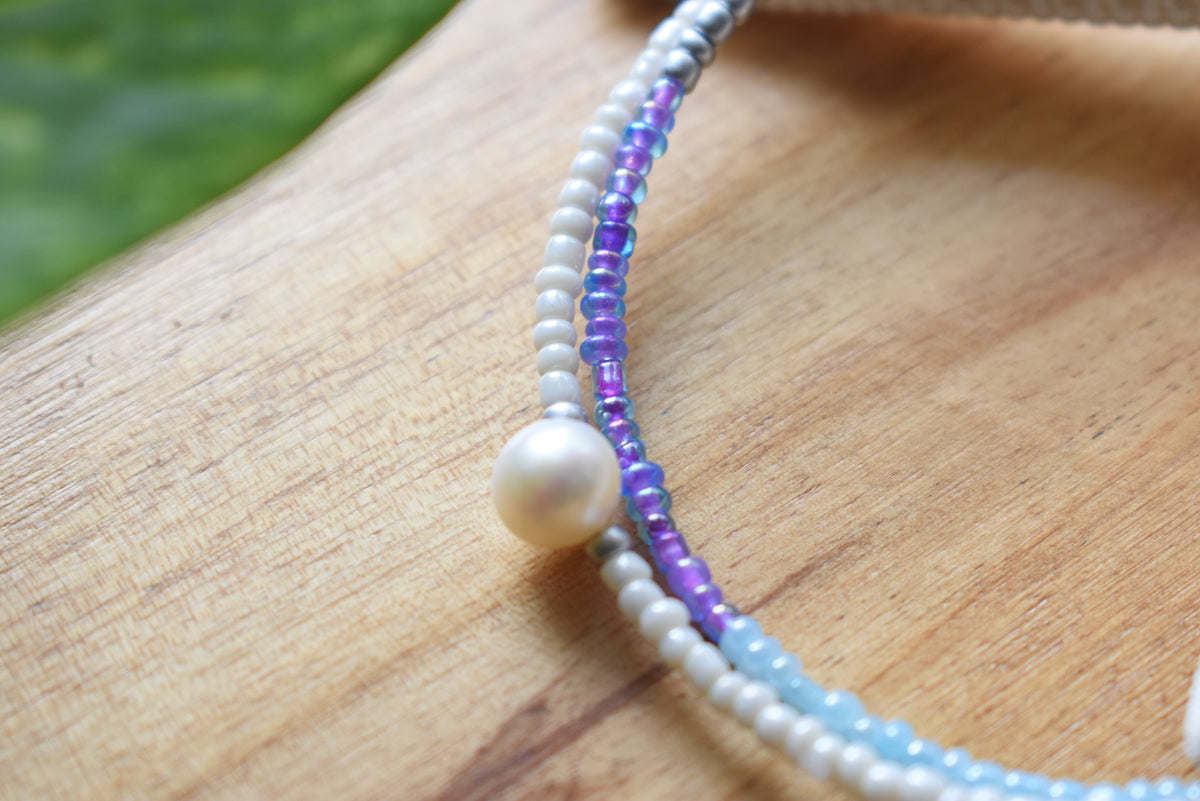 Freshwater Pearl & Stainless Steel Beaded Jewelry | 30th Anniversary Pearl Bracelet