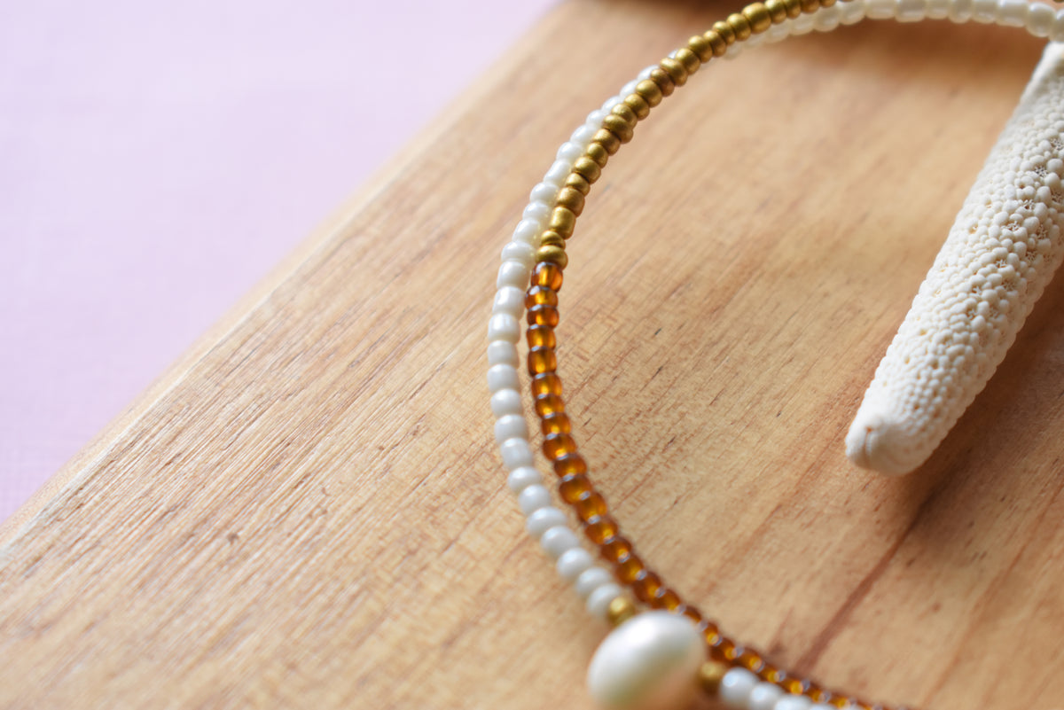 Freshwater Pearl & Stainless Steel Beaded Jewelry | 30th Anniversary Pearl Bracelet