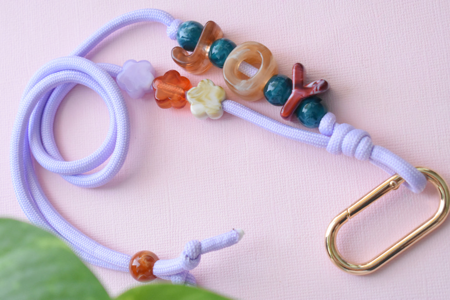 Chunky Letter Bead Paracord Lanyard | Teacher & School ID Badge Holder | Joy